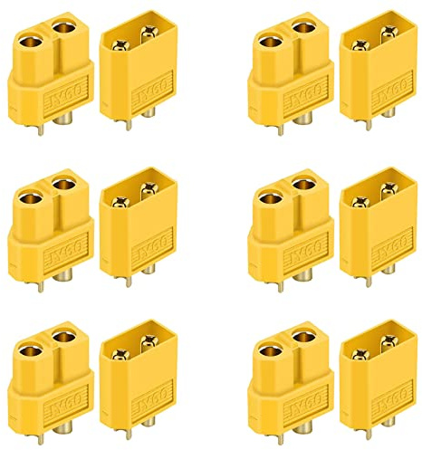 BASTOUR XT60 connettori per batteria maschio femmina a proiettile, 6 maschi e 6 femmine per auto RC/barca/batteria LiPo