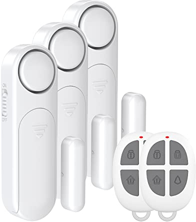 Wireless Door Alarm for Home With Remote, SECRUI Wireless Window Door Open Contact Burglar Chime Anti-Theft 2 Mode 120dB Loud Enough Sticky Pad Easy to Install for Front Door Safety Shop Security