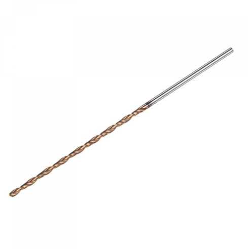 sourcing map Foret Hélicoïdal 2,2mm Titane Revêtu Solide YG10X Tungstène Carbure Droit Tige Spirale Cannelures 100mm Longueur pour Perçage Inox Acier Alliage Acier
