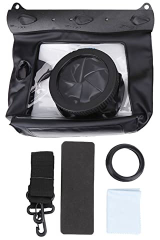 Camera Waterproof Housing Bag, Underwater Universal Digital HD DSLR Water Resisistant Pouch Case Kit Dry Bag Photography Accessories Transparent Lens Design for Diving Swimming Drifting