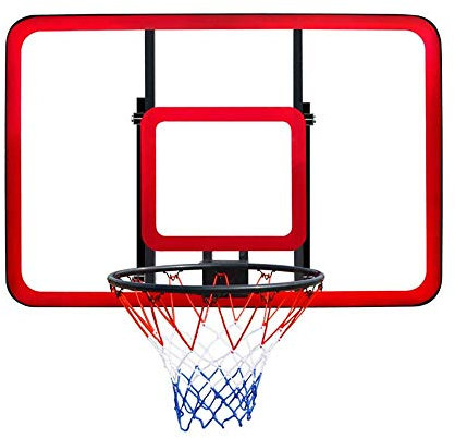 Transparente Rückwand 121 x 81 cm Teenager-Basketballbrett Wandmontiertes Rückwand-Netz-Set Hängender Basketballkorb Outdoor-Sport für Kinder