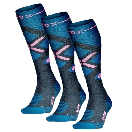 STOX Energy Socks Skisocken Damen, Merino Kompressionsstrümpfe | Ski und Snowboard Thermosocken, Klasse 2 Compression Socks Women, Thermo Socken, Kompressionssocken, Anti-Blasen, Nahtlos