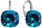 Damen Hängen Ohrringe Silber 925 mit Marken Kristalle Zirkonia - Schmuck Echt Silberne Hängende Ohrhanger für Frauen und Mädchen - Hängeohrringe Ideal Geschenk (Indygo)