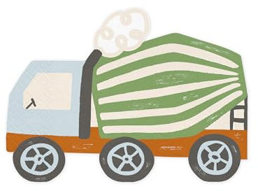 Papierservietten Betonmischmaschine, 16x13 cm, Mix (1 VPE / 20 Stk.)