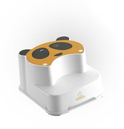 Babyloo Panda Step Stool - Yellow - Kinderhocker - Toilettenhocker - Tritthocker für Baby und Kind - praktisch für Bad, Küche und WC