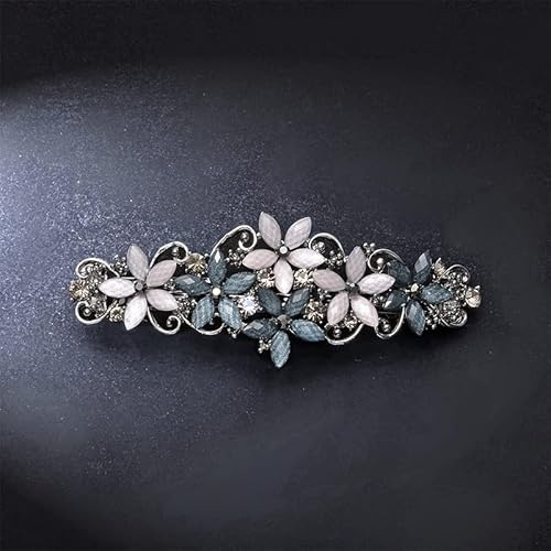 Kristall Französisch Haarspangen, Strass Vintage Haarspangen für Damen Mädchen Mode Exquisite Blume Haarspange Clip Braut Haar Accessoire Elegante Metall Haarnadeln Haarschmuck Muttertagsgeschenke