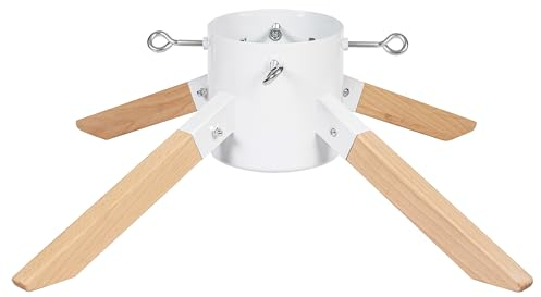 Blissun Weihnachtsbaumständer für echte Bäume, Weihnachtsbaumhalter für lebenden Baum, Weihnachtsbaumständer Basis, Weiß