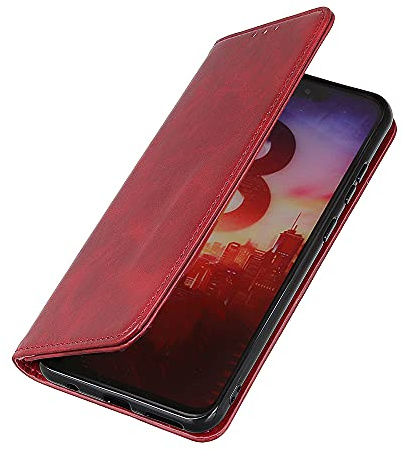 DEDUX Hülle für Motorola Moto G84 5G, Handyhülle Tasche Leder Magnetisch Flip Brieftasche Etui Schutzhülle. Rot