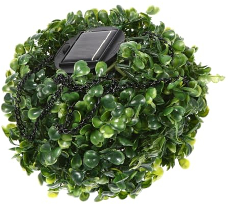 YARNOW 1 Stück Laternenblume Solarleuchten Landschaftslicht Grammercy Buchsbaumkugel Künstliche Pflanzen Für Den Außenbereich Hängelampe LED Künstliche Blumenkugel Faux Buchsbaum