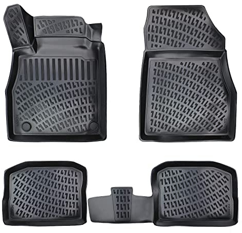 fussmattenprofi.com 3D Gummimatten Set Kompatibel mit Nissan Micra V (5.Gen) Baujahr ab 2017 | Extra Hoher 5cm Rand Allwetter Auto Fussmatten I TPE Geruchlos rutschfest Fußmatten Zubehör