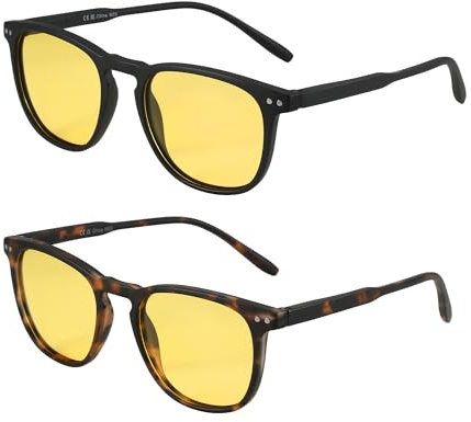 ZENOTTIC 2 Paare Polarisierte Sonnenbrille Damen Herren Retro Vintage Runde Quadratische Unisex UV400 Schutz Nachtsicht Sonnenbrillen