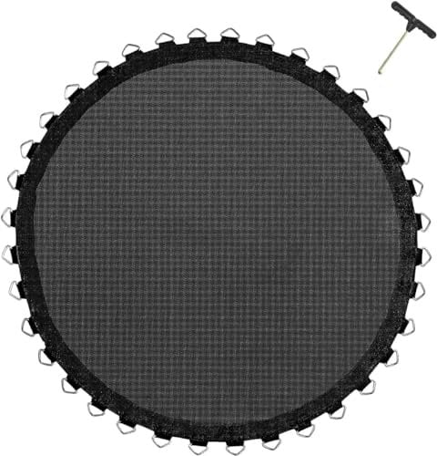 YIJIEHH Tapis de saut de rechange pour trampoline Ø 305 cm avec œillets 60/64, y compris extracteur de ressort et boucles de fixation cousues à 8 plis, compatible avec ressorts de 14 cm - 60 anneaux