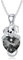 LONAGO Hund Halskette 925er Sterling Silber Niedlicher Hund mit Herz Kristall Anhänger Halskette für Damen (Schwarz)