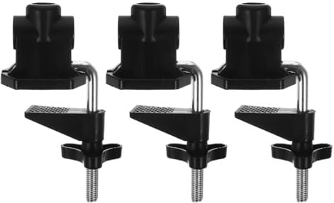 CIYODO 3piezas Clips De Aluminio Para Lámparas De Mesa Soporte Metálico Base Fija Accesorios Para Lámparas De Escritorio Uso Hogar y Tiendas Color Negro