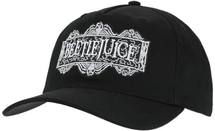 Bioworld Beetlejuice Snapback-Hut mit Film-Logo, Schwarz, Schwarz, Einheitsgr��e