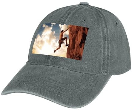 Klassische Papa Baseball Cap für Männer Frauen Einstellbare Baumwolle Felsklettern Sport Cap für alle Jahreszeiten Klettersport Grau Gr, Klettersport auf grauem Fels, talla �nica
