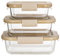 LEOM Bamboo Lid Glass Food Storage Containers Set, Reusable Eco-Friendly Borosilicated Glass Meal Prep Containers, Airtight Lunch Box, Microwave Safe, Freezer To Oven Safe, Non-Toxic, 2 Pack Set