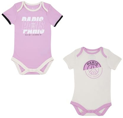 PSG 2 x Body bébé Fille Collection Officielle Paris Saint Germain - 6 Mois