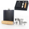 Flachmann Edelstahl Flask 210ml - mit Zwei Tassen und Trichter Öffner,Geschenk für Väter,Edelstahl Flachmann Geschenk für Wandern Hochzeit Camping Klettern Picknick