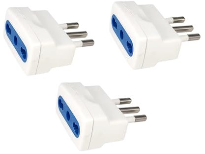 Naturìì Set di 3 Adattatori Elettrici con Spina 10A e Presa Bivalente Bipasso 10/16A, adattatore Riduttore Compatibile con Vecchi Impianti Elettrici, Max 1500W, Colore Bianco