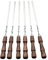 Grillspieße 62cm aus Edelstahl mit Holzgriffen, Grillspieße für Fleisch, Grillspieße, 6-teiliges Set