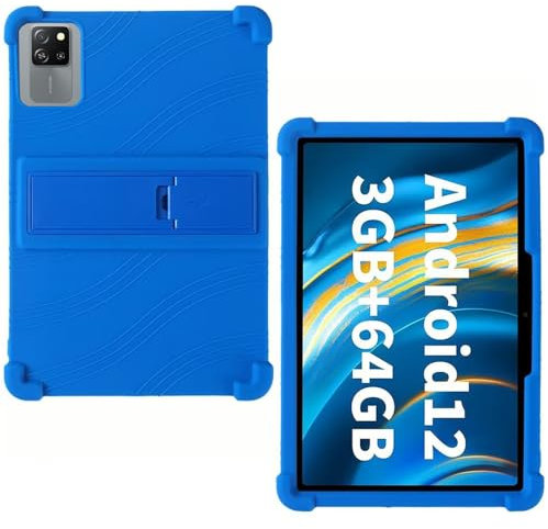 AKNICI Silicona Funda para Blackview Tab 60 WiFi/Blackview Tab 60 Pro/TECLAST P30/ TECLAST P30T/ OSCAL Pad 80 WiFi Tablet 10 Pulgadas, Funda Protectora con Función de Soporte, Azul