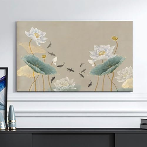 Couverture De Poussière De Peinture à L'encre Tv Tv Couverture D'ordinateur En Tissu Tv 65 Pouces Pour Le Mur De Bureau Suspendu à écran Incurvé Couverture De Chambre Déc(Size:22IN(W54xH35CM),Color:A)