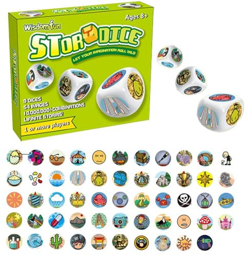Generico Storytelling Würfel Game, Educational Story Cubes, Creative Interactive Acrylic Tabletop Toy for Early Learning Tool Home Kindergarten Playset, 0.79x0.79x0.79 Inches