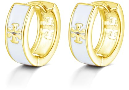 Estrellique Ohrringe Herren Creolen aus 925 Sterling Silber, Kreuz Creolen | Unisex 16mm Silber Breit Herren Ohrringe für Damen Männer, Leichte Minimalistische Ohrclips, Elegante Ohrschmuck Geschenke