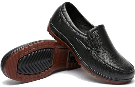 Zapato Chef Cocina Para Hombre, Zapato De Chef Profesional Para Hombre Antideslizante Resistente Al Aceite Ancho Impermeable Y Transpirable, Zapatillas Ligeras Y Resistentes Para Caminar(A Black,45 EU