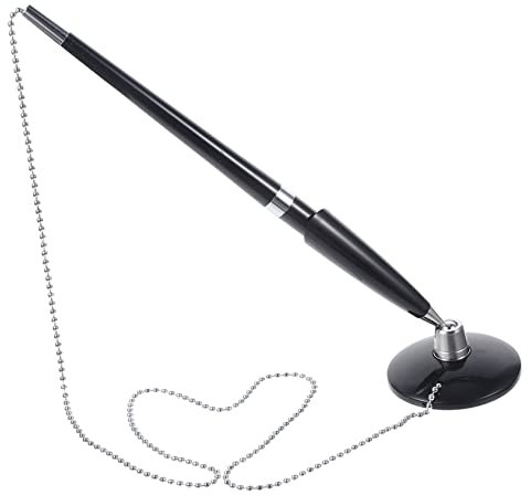 HOMSFOU 2stücke Kugelschreiber Mit Kette Schreibtisch-kugelschreiber Business- Unterschriften- Mit Kettendesign Büroschreibwaren Tisch-stand-kuge