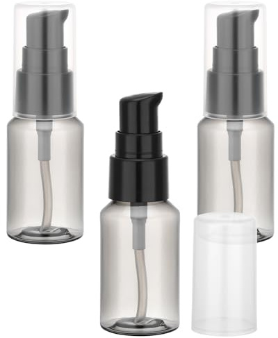 Segbeauty Flacon Pompe Vide 30ml, 3 Pièces Flacon de Voyage en Plastique, Portable et Réutilisable, Contenant Voyage pour Cosmétiques (Gris)