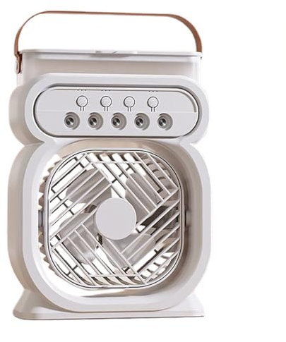 Rechargeable Misting Fan - Portable Air Conditioner Fan with Mist | 7 Colors Night Light 3 Wind Speeds 450ml Water Tank Cooling Electronics for Camping, Beach, Cruise