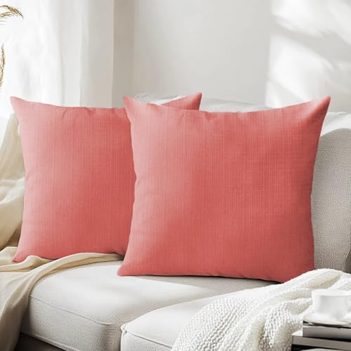 MANEMI Juego de Funda de Cojines 60 x 60, Funda cojin Sofa con Textura bambú, Resistente al Uso, con Cremallera, Funda Almohada Tejido Ilimitado al Lino Juego de 2 Unidades. Estilo Rustico