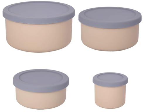 Flaroey Silicone Food Storage Containers with Lids Leak Proof Space Saving Reusable Meal Prep Airtight Containers for Kitchen D