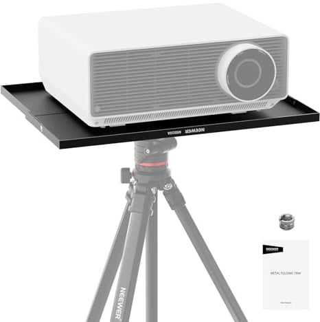 NEEWER Vassoio Supporto per Proiettore Laptop Notebook in Metallo da 39x29x1.3cm Staccabile con Adattatore a Vite 1/4 a 3/8 per Treppiede per Palco Riunioni Lezioni Aperto(Tripod Non Incluso),MS016A