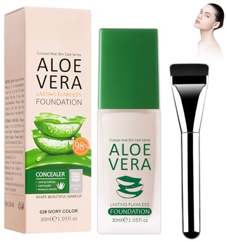 Foundation, Full Coverage Foundation, Concealer Full Coverage, Face Makeup Primer Base, Aloe Vera Lasting Flawless Foundation (ivory)