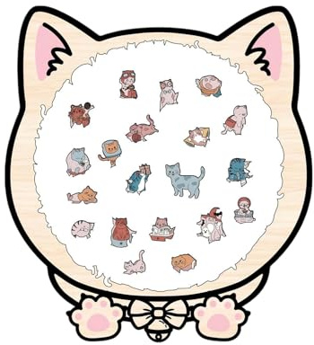 Tier-Puzzles für | 135 Teile Puzzle Katze mit Holzrahmen | Puzzle für Kinder und Erwachsene aus Holz, dekoratives Lernspiel für die ganze Familie und Tischdekoration