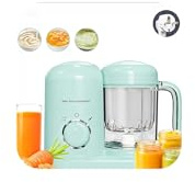 Robot multifonction 5 en 1 pour nourriture de bébé, facile à nettoyer, grande capacité 600 ml, écran LED, compact et design intuitif, robot de cuisine pour alimentation complémentaire du bébé (vert)