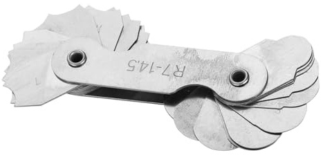 Cosiki Radiusmessgerät, Langlebiges Konkav-konvexes Messwerkzeug aus Edelstahl für Maschinisten, R1-6,5 mm. Material: Edelstahl (R7-14,5 MM)