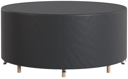 Outsunny Schutzhülle für Gartenmöbel 420D Oxford Abdeckplane Rund Ø214x70cm | Winterfest, Wasserdicht, Anti-UV Abdeckung, Abdeckhaube für Gartentische Terrassenmöbel Stapelstühle