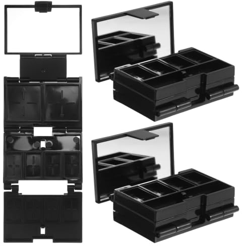 Operitacx Set di 3 palette vuote per il trucco, palette da viaggio per miscelare cosmetici con specchio per fondotinta, ombretto e crema, organizer portatili per il trucco.