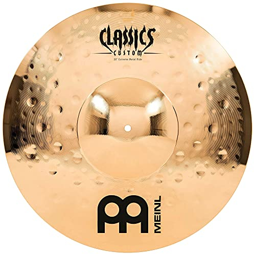 Meinl Cymbals Classics Custom Extreme Metal Plato Ride de 20 pulgadas (50,80cm) Platillos de Batería - Bronce B12, Acabado Brillante (CC20EMR-B)