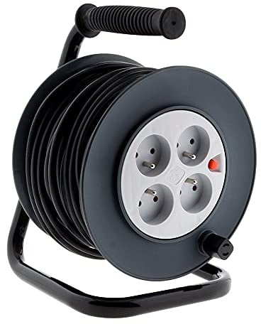 Zenitech - Carrete HO5VV-F 4 tomas 3G1.5 25m + disyuntor