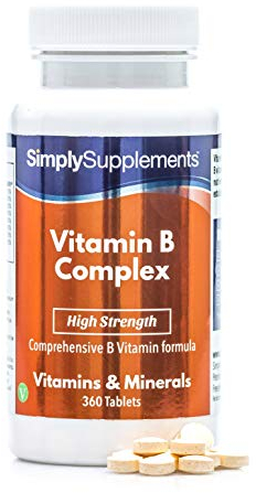 Vitamin B Complex Tablets | High Strength Formulation includes 8 B Vitamins, including Biotin & Folic Acid | Vegan & Vegetarian | Supports Brain Function & Energy Levels | 360 Tablets | Made in the UK