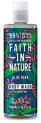 (4 PACK) - Faith in Nature - Aloe Vera Foam Shower Gel | 400ml | 4 PACK BUNDLE
