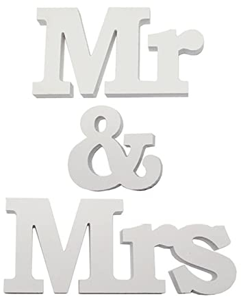 EQLEF Mr & Mrs Decor Buchstaben für Hochzeit Tischdekoration, Mr & Mrs Deko Hochzeit Schild Ständer Holzbuchstabe Hochzeit Top Empfang Jahrestag Party Dekor Mr and Mrs Geschenk
