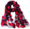 YFZYT Organza-Schal für Damen mit Feder Stickerei Muster/Elegantes Accessoire für Frauen/Organza-Schal/Halstuch/Schulter-Tuch/Schal Chiffon Stola Scarves - Weinrot Blätter