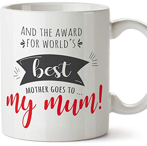 MUGFFINS Mum Mugs – World's Best Mother Award (Model 2) – Funny Mothers Day Gifts from Daughters & sons
