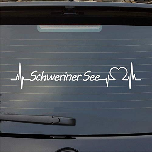 Hellweg Druckerei Schweriner See Herzschlag Puls See Sea Liebe Auto Aufkleber Sticker Heckscheibenaufkleber